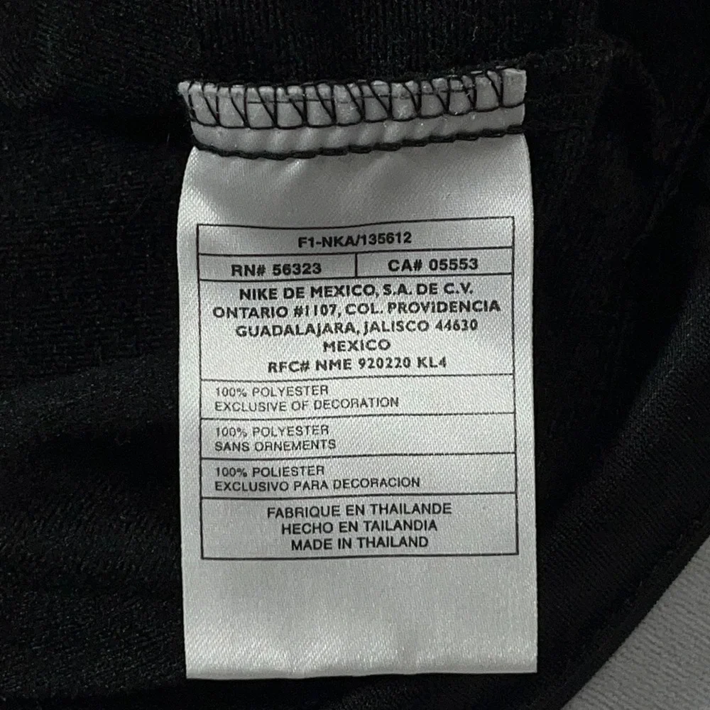 Y2K Nike Hoodie Men Medium Black Pullover Polyester Knit Kangaroo Pocket Vintage